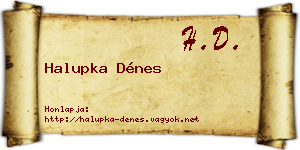 Halupka Dénes névjegykártya
