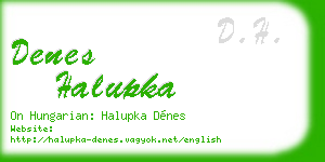 denes halupka business card
